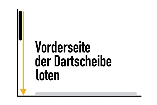 Dart Abstand von der Wand auf den Boden loten